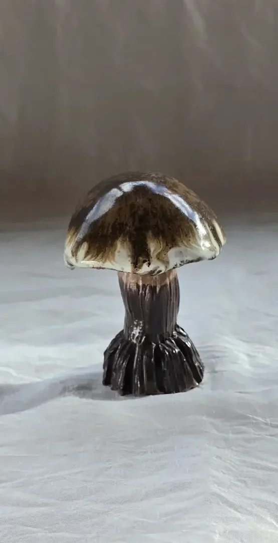 petit bolet d'automne ceramique sous le cerisier