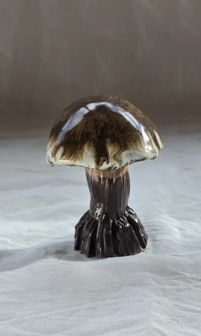 petit bolet d'automne ceramique sous le cerisier