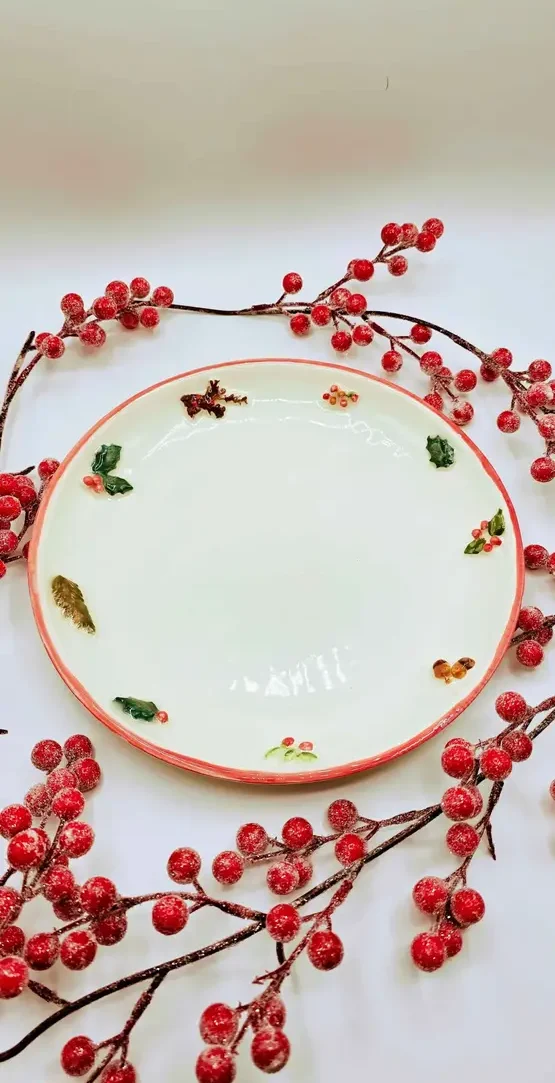 Assiette, célébration hivernale