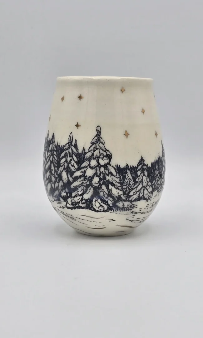 Mug aux sapins enneigés