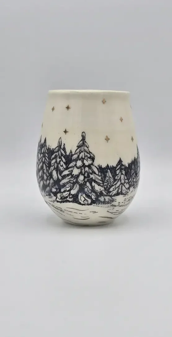 Mug aux sapins enneigés